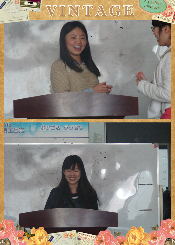會(huì)議上公司對(duì)新員工亢丹妮3月份出色的業(yè)績(jī)進(jìn)行了表彰