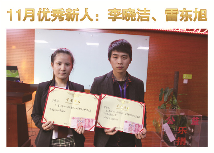 天互數(shù)據(jù)11月優(yōu)秀新人獎(jiǎng)李曉潔、雷東旭 